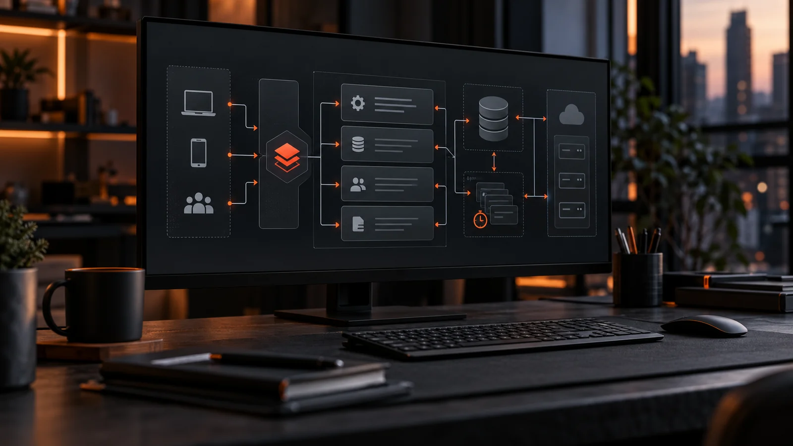 Structured backend application architecture displayed in a developer workspace